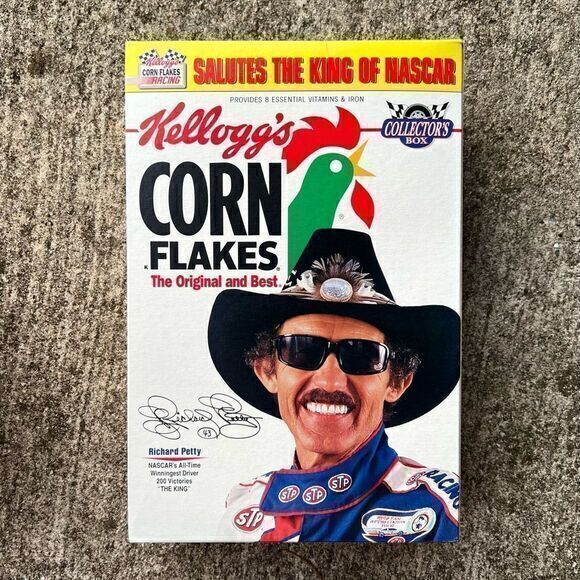 Vintage Collectible Kellogg's Corn Flakes Richard Petty Cereal Box Combo - Picture 6 of 9